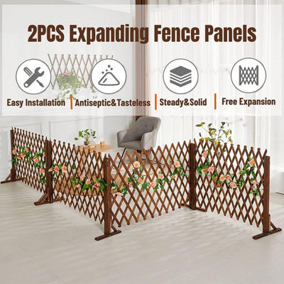 Expanding Fence - Extendable Wooden Trellis for Climbing Plants & Garden Privacy