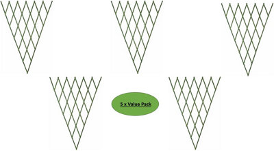 Expanding Garden Fan Trellis, Green, 180 x 90cm (6ft x 3ft) Pack of 5