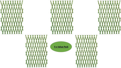 Expanding Garden Trellis, Green, 180 x 120cm (6ft x 4ft) Pack of 5