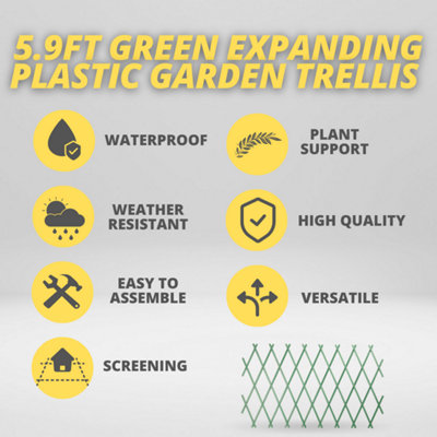 Expanding Garden Trellis Plastic Green - 6