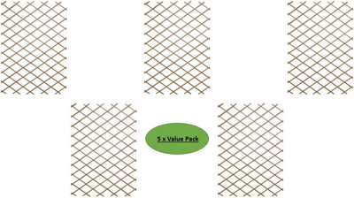 Expanding Garden Trellis, Tan, 180 x 90cm (6ft x 3ft) Pack of 5