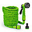 Expanding Garden Water Hose Pipe Spray Gun Flexible Grow Stretch Hosepipe (30m - Green)