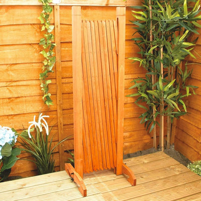 Expanding Trellis Garden Fence Versatile Portable Brown Freestanding Wooden Decorative Lattice Screen Expands to 6