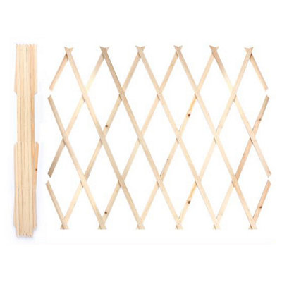 Expanding Wooden Garden Trellis for Climbing Plants Fence Panel 180 x 90cm - Natural