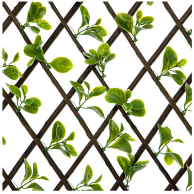 Expanding Wooden Trellis Privacy Screen - 200cm x 100cm - Garden Balcony Fence - Jade