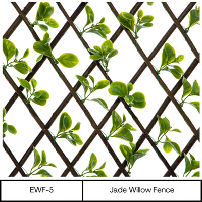 Expanding Wooden Trellis Privacy Screen - 200cm x 100cm - Garden Balcony Fence - Jade