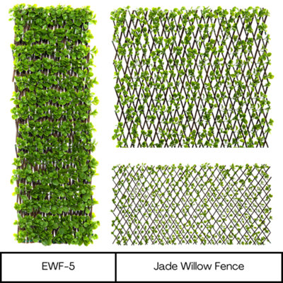 Expanding Wooden Trellis Privacy Screen - 200cm x 100cm - Garden Balcony Fence - Jade - 3