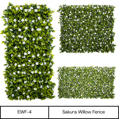 Expanding Wooden Trellis Privacy Screen - 200cm x 100cm - Garden Balcony Fence - Sakura - 3
