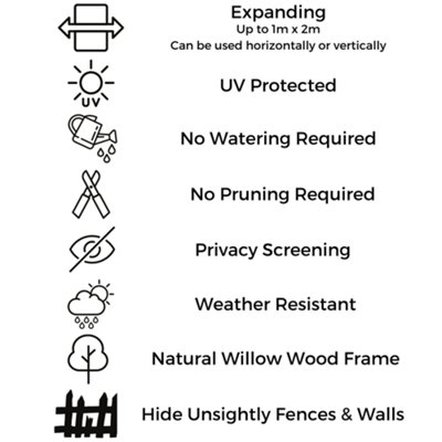 Expanding Wooden Trellis Privacy Screen - 200cm x 100cm - Garden Balcony Fence - Sakura - 4