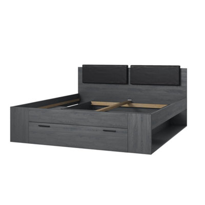 Expansive Galaxy Divan Bed EU Super King 1860mm in Oak Carbon - Ultimate Sleep Sanctuary H940mm D2050mm