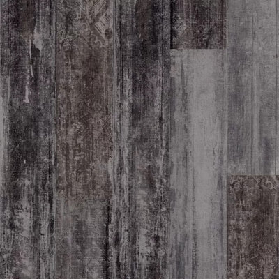 ExpCO 18 Black Abstract Wood Effect Glue Down Luxury Vinyl Tile - Plank(2.5mm LVT), For Domestic & Commercial Use 3.41mÂ² Per Pack