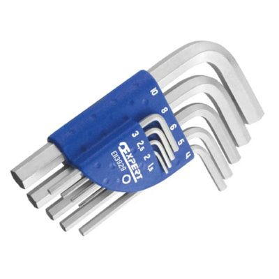 Expert E113929 Hexagon Key Short Arm Set, 9 Piece (1.5 - 10mm) BRIE113929B