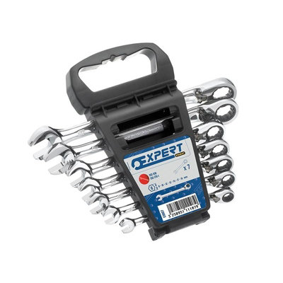 Expert Ratchet Combination Spanner Set, 7 Piece Multi Colour (One Size)