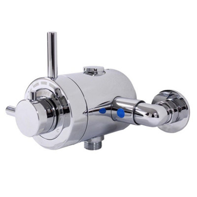 Exposed Modern Concentric Thermostatic Shower Mixer Valve Chrome 