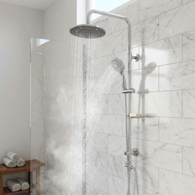 Exposed Rainfall Shower Riser Rail Set Wall Mounted