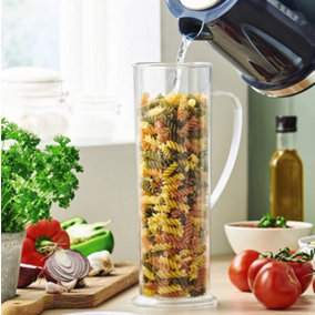 Express Pasta or Vegetable Cooker - 1.75L Energy Saving Cooking Jug with Thermal Lid & Strainer H31.5 x 10.5cm