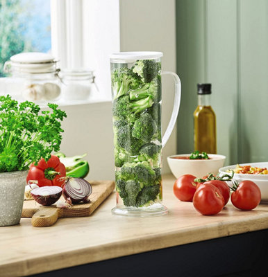 Express Pasta or Vegetable Cooker 1.75L Energy Saving Cooking Jug with Thermal Lid Strainer H31.5 x 10.5cm DIY at B Q