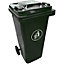 Express Wheelie Bins - Black Outdoor Wheelie Bin for Trash and Rubbish 120L Council Size with Rubber Wheels