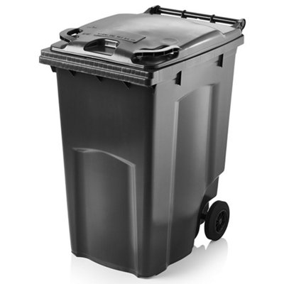 Express Wheelie Bins Black Outdoor Wheelie Bin for Trash and Rubbish