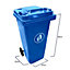 Express Wheelie Bins - Blue Outdoor Wheelie Bin for Trash and Rubbish 120L with Rubber Wheels