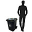 Express Wheelie Bins - Blue Small Outdoor Wheelie Bin for Trash and Rubbish 80L with Rubber Wheels