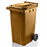 Express Wheelie Bins - Brown Outdoor Wheelie Bin for Waste and Rubbish 240L Council Size with Rubber Wheels