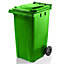 Express Wheelie Bins Green Outdoor Wheelie Bin for Trash and Rubbish 240L Council Size with Rubber Wheels