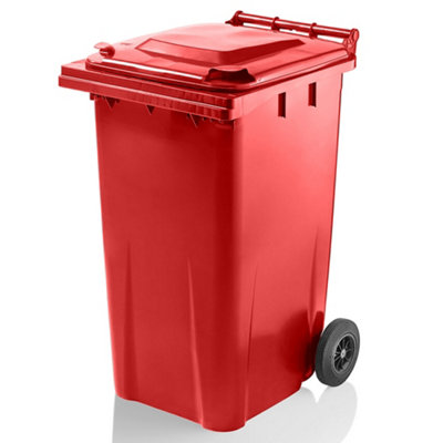 Express Wheelie Bins Red 240L Outdoor Wheelie Bin for Rubbish or