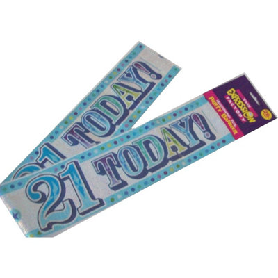 Expression Factory 21 Today Holographic Birthday Banner Blue/Silver ...