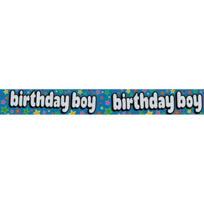 Expression Factory Holographic Birthday Boy Foil Party Banner Blue (One Size)