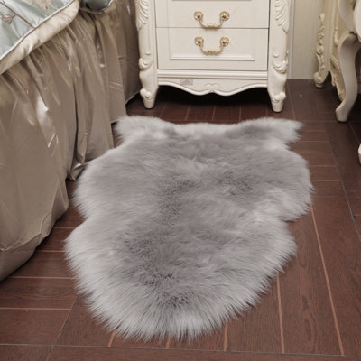 Exquisite Luxurious Elegant Grey Irregular Soft Shaggy Rug Floor Rugs ...