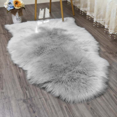 Exquisite Luxurious Elegant Grey Irregular Soft Shaggy Rug Floor Rugs ...
