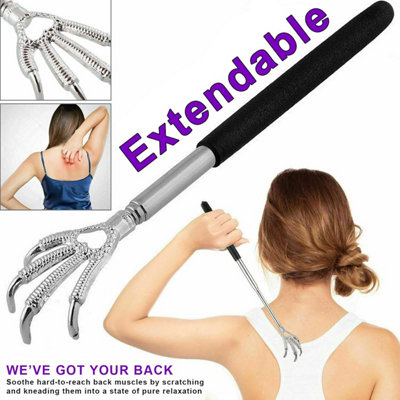 Extendable Back Scratcher Black Telescopic Eagle Claw Metal Massager ...