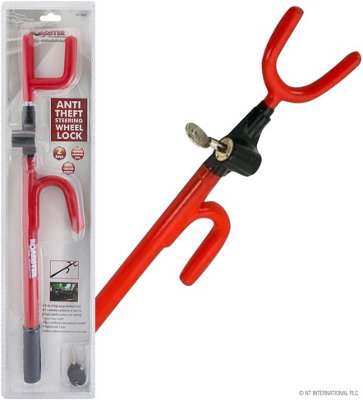 Extendable Car Wheel Steering Lock Van Caravan Vehicle Locking Mechanism Security Heavy Duty With 2 Keys Safety Protection