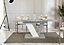 Extendable Dining Table 120 - 160cm V Legs Modern White Grey Marble Effect Bai
