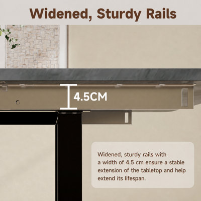 Extendable Dining Table 140-180-220x80cm, Rectangular Kitchen & Dining ...
