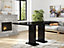Extendable Dining Table Black Gloss Small Extending 6 8 Seater Pillar Pedestal Leg GIA