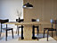 Extendable Dining Table Oak Finish Extending 140-180cm Black Pillar Frame 6 8 10 Seater WREN