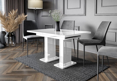 Small white gloss best sale dining table and chairs