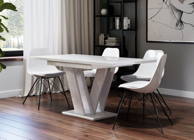 White gloss 8 seater best sale dining table