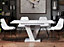 Extendable Dining Table White High Gloss Kitchen Table 120-160cm V Leg Seats 6 8 MASY