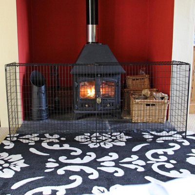 Extendable Fireguard Nursery Fire Guard Safety Child Fireplace Stove Woodburner Screen - 3