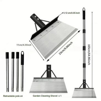 Extendable Garden Moss Scraper with Stainless Steel Handle Up to 165cm