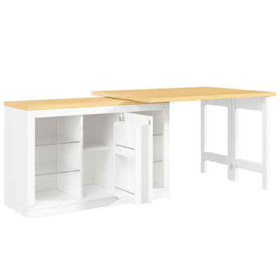 Extendable Kitchen Island & Dining Table with Smart RGB LED Lights ...