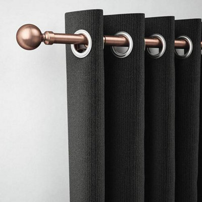 Extendable Klick Fit Curtain Pole Kit 165cm to 300cm Antique Copper Easy Fit and Adjustable