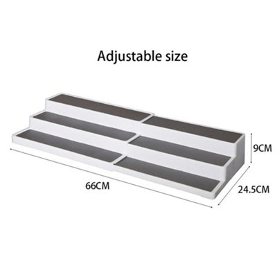 Extendable Shelf 3 Tier Step Jar Tin Spice Storage Rack Cupboard ...