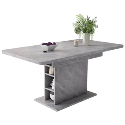 Extendable Space-saving Dining Table with Storage Grey