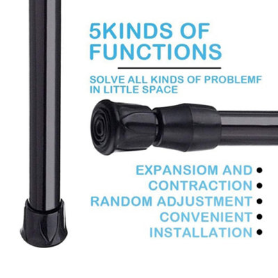 EXTENDABLE SPRING RODS LOADED TELESCOPIC NET VOILE TENSION CURTAIN RAIL ...