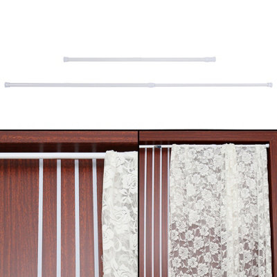 Extendable Spring Telescopic Shower Bathroom Window Curtain Rail Loaded ...