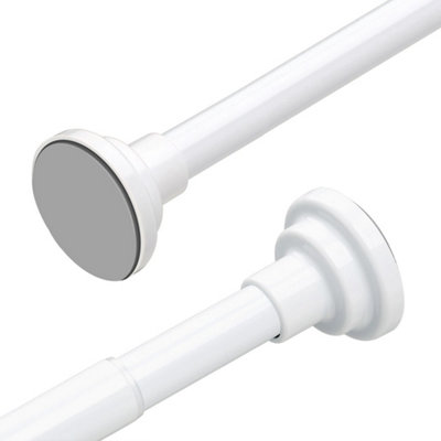 Extendable Telescopic White Rail Pole for Shower Curtains